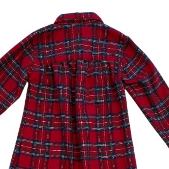 Pottery Barn Kids Red Plaid Flannel Nightgown Size 3T - Picture 5 of 5